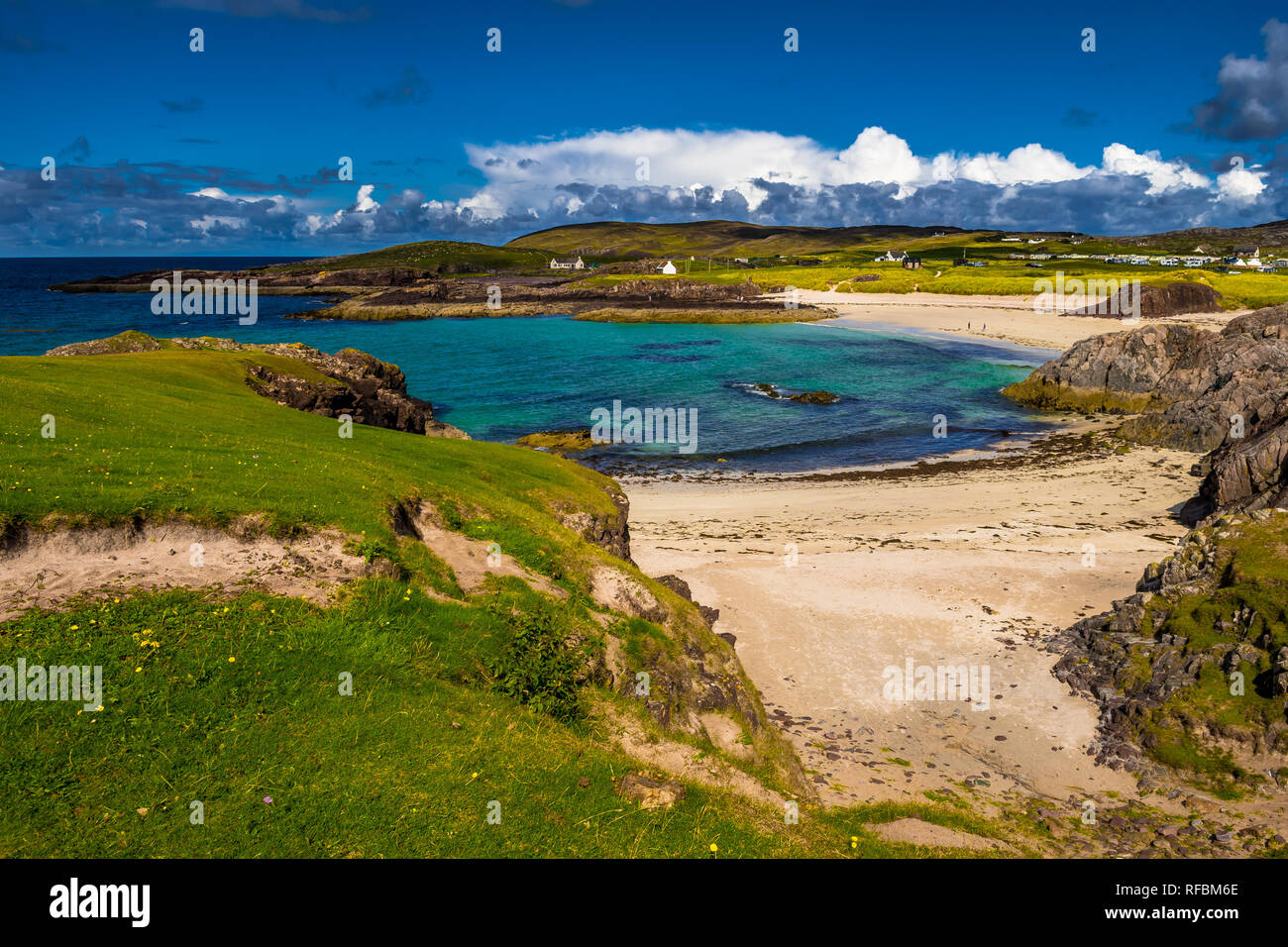 Spectacular Sandy Clachtoll Beach And Clachtoll Beach Campsite Near ...