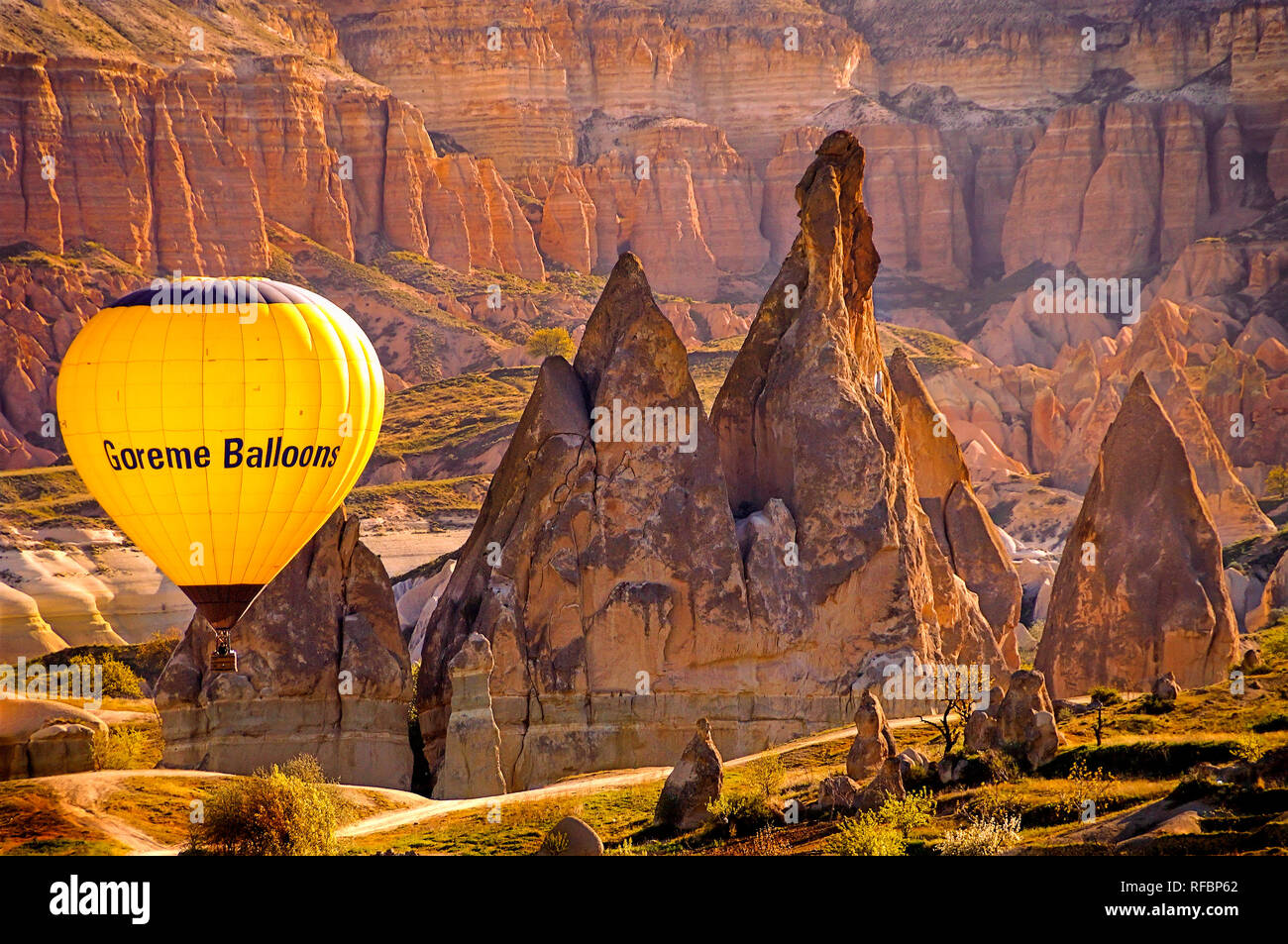 Ballooning in Göreme. Cappadocia, Turkey Stock Photo