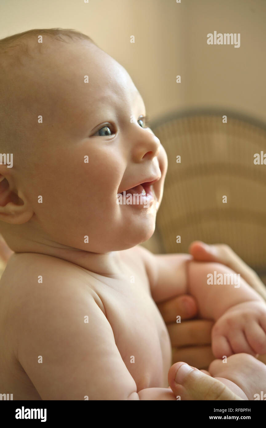 Portrait of a 3-months old boy Stock Photo