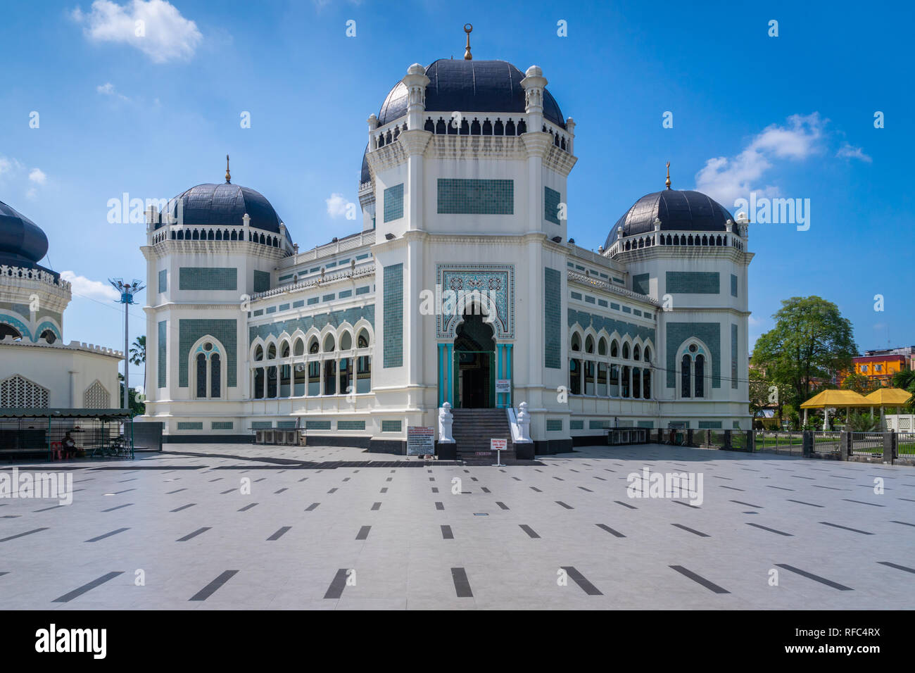 Medan, Indonesia - January 2018: Great Mosque of Medan or Masjid Raya Al Mashun is a mosque located in Medan, Indonesia. Stock Photo