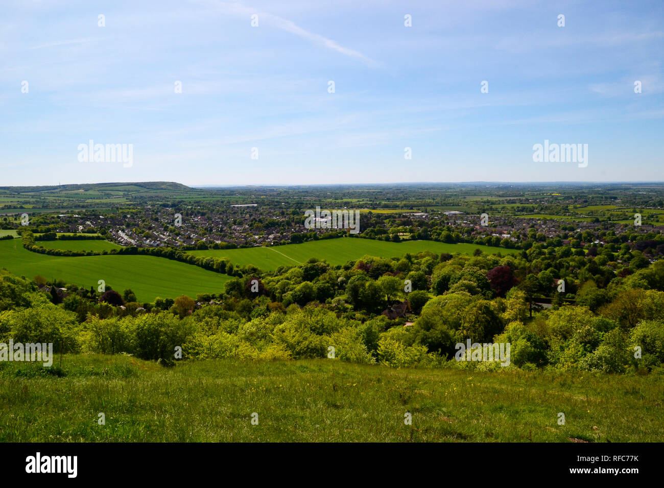 View of Princes Risborough from the top of Whiteleaf Hill, Whiteleaf