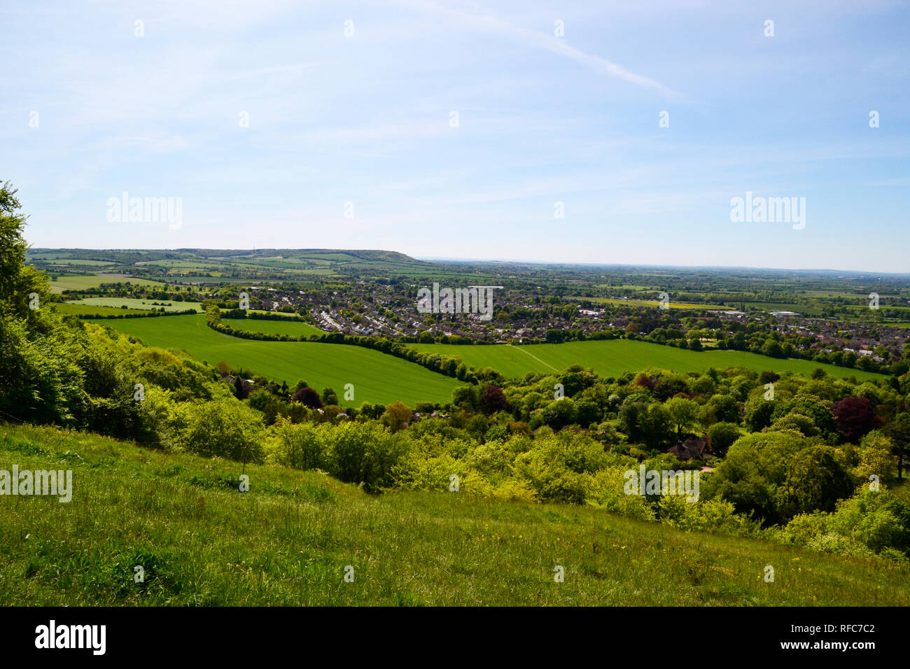 View of Princes Risborough from the top of Whiteleaf Hill, Whiteleaf ...