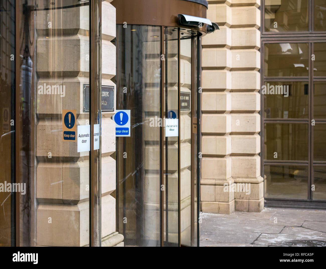 Edinburgh Sheriff Court revolving front doors, Edinburgh, Scotland, UK Stock Photo