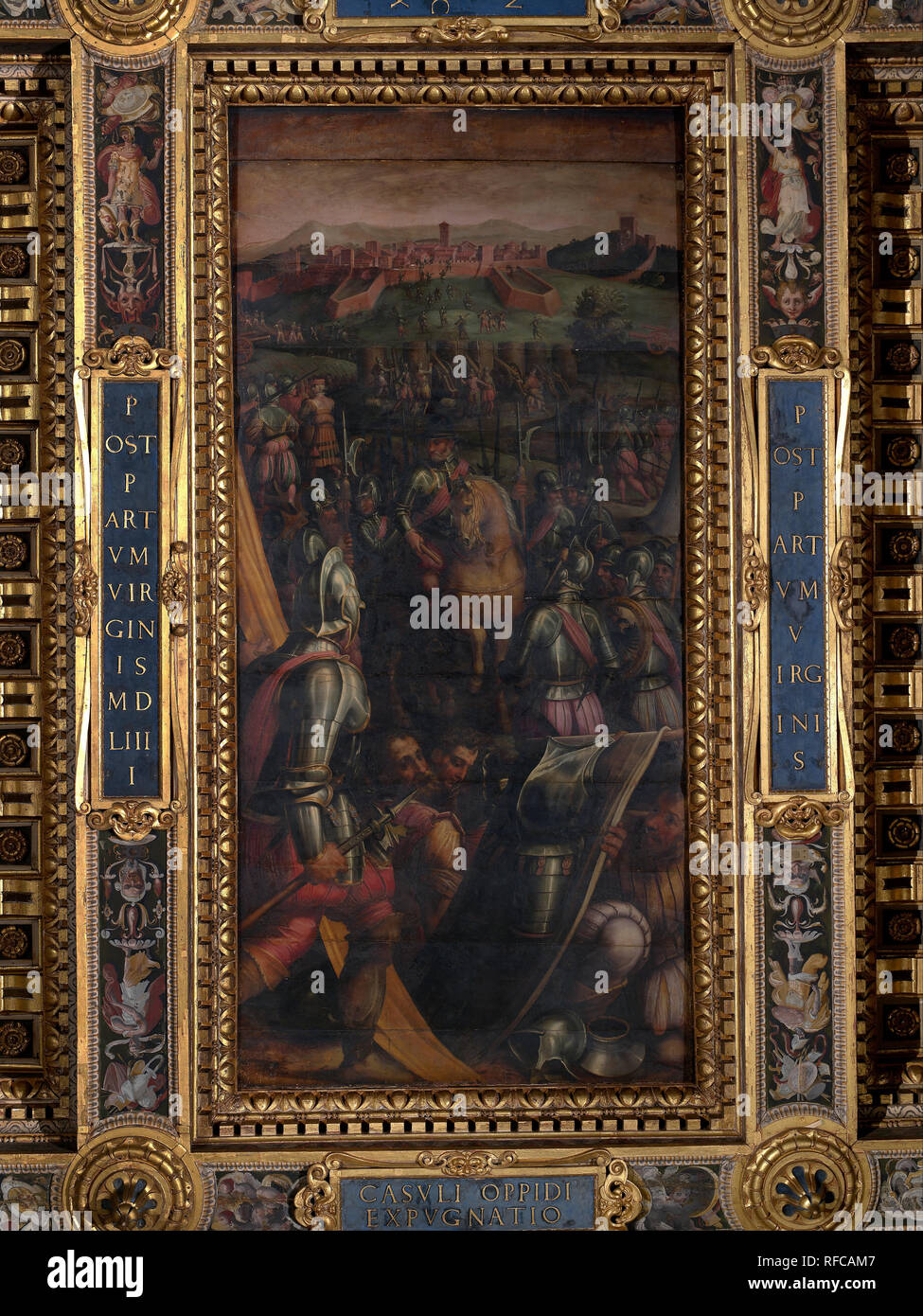 Capture of Casole. Date/Period: 1563 - 1565. Oil painting on wood. Height: 540 mm (21.25 in); Width: 250 mm (9.84 in). Author: Giorgio Vasari. VASARI, GIORGIO. Stock Photo