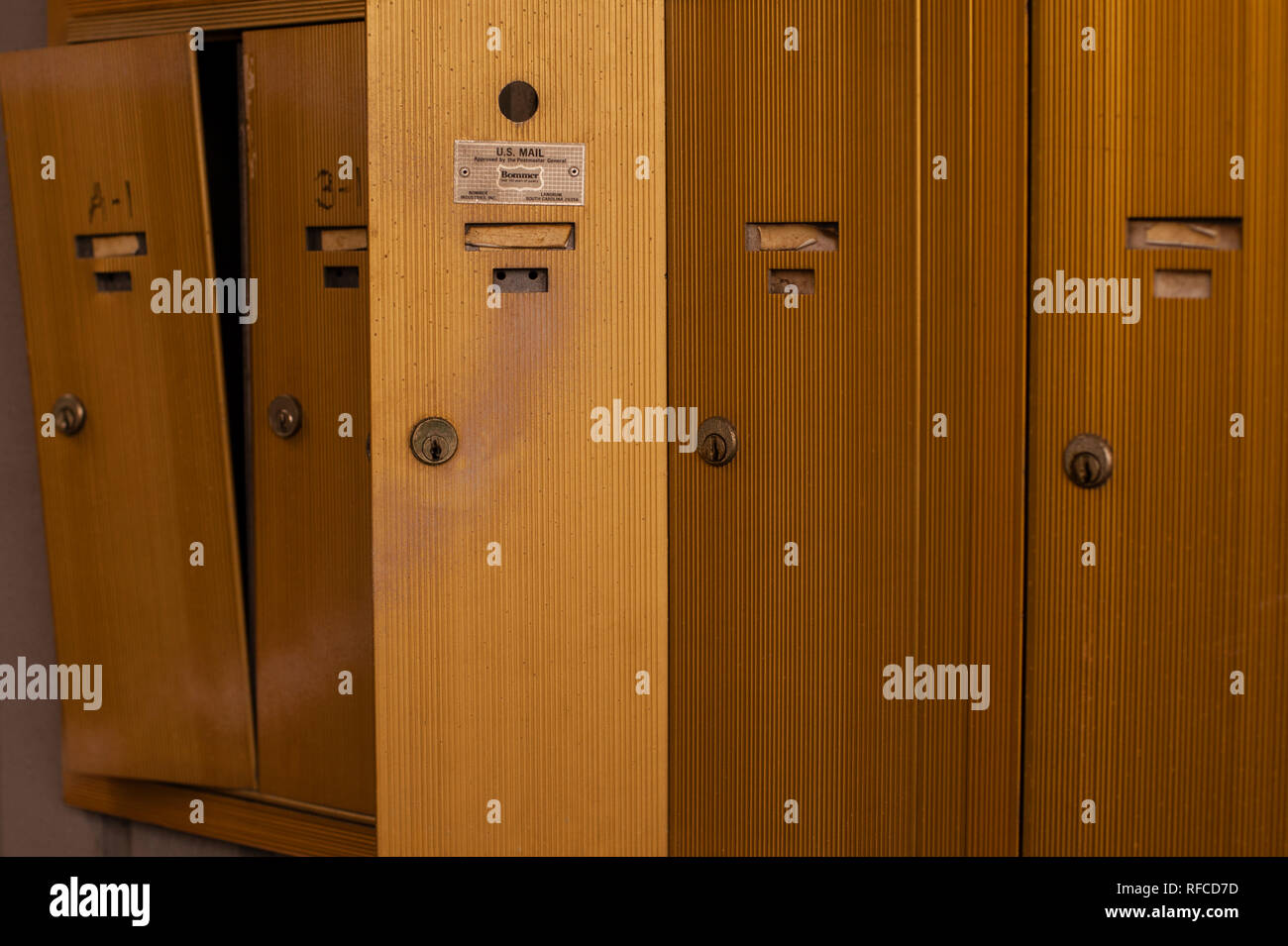 Mailboxes broken into Stock Photo Alamy