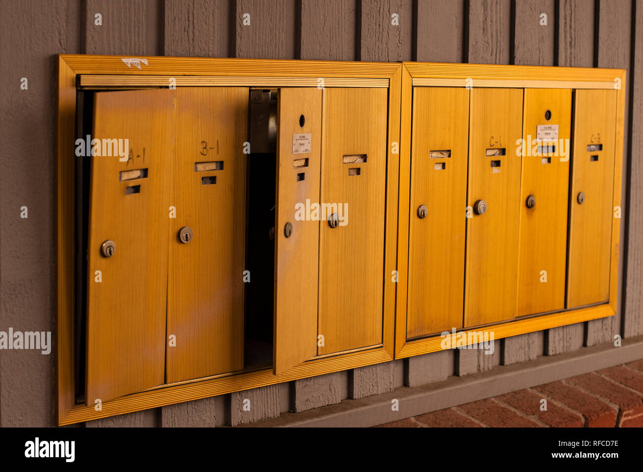 Mailboxes broken into Stock Photo Alamy