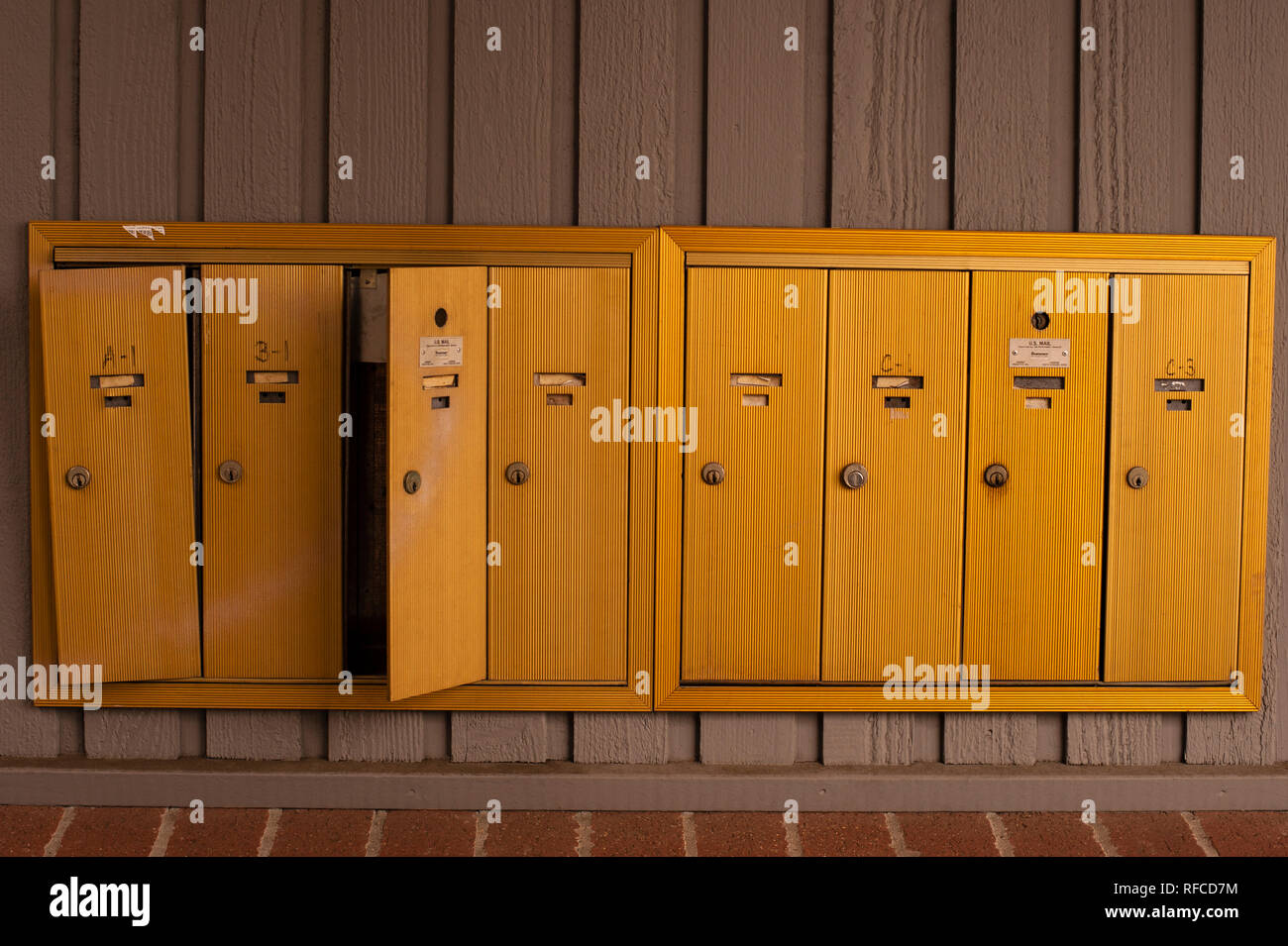 Mailboxes broken into Stock Photo Alamy