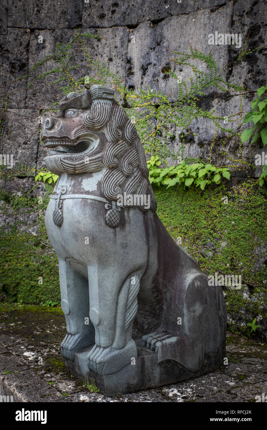 Komainu, Lion-Dog, guarding an entrance Stock Photo