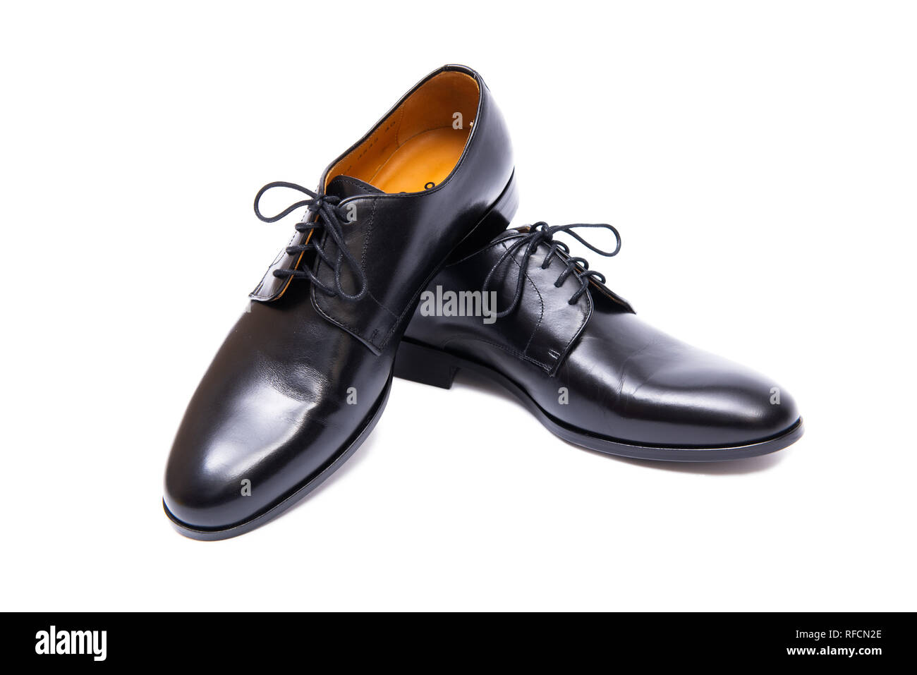 Black shoes isolated on white background Stock Photo - Alamy