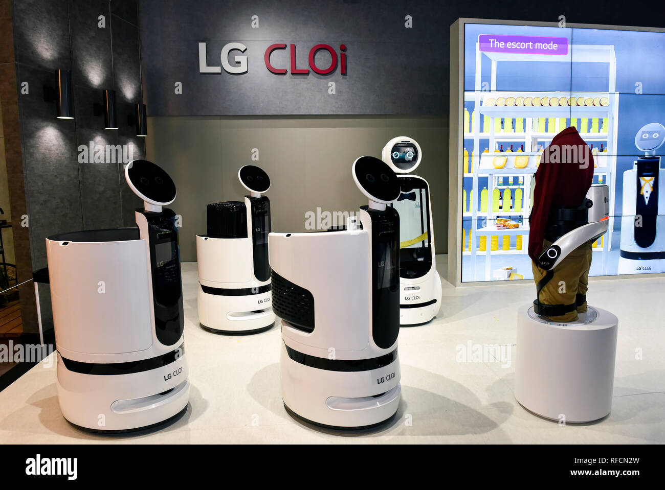 LG CLOi Robot at the 2019 CES, Consumer Electronics Show in Las Vegas, Nevada Stock Photo