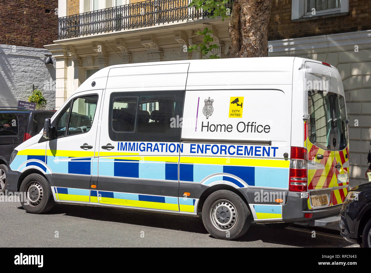 Home Office immigration enforcement van, Bayswater, City of Westminster, Greater London, England, United Kingdom Stock Photo