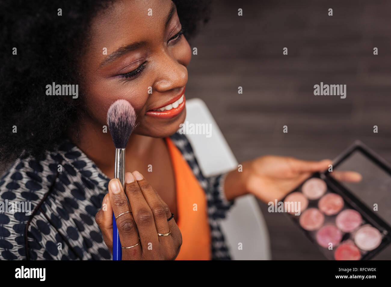 Woman dark curly hair hi-res stock photography and images - Alamy