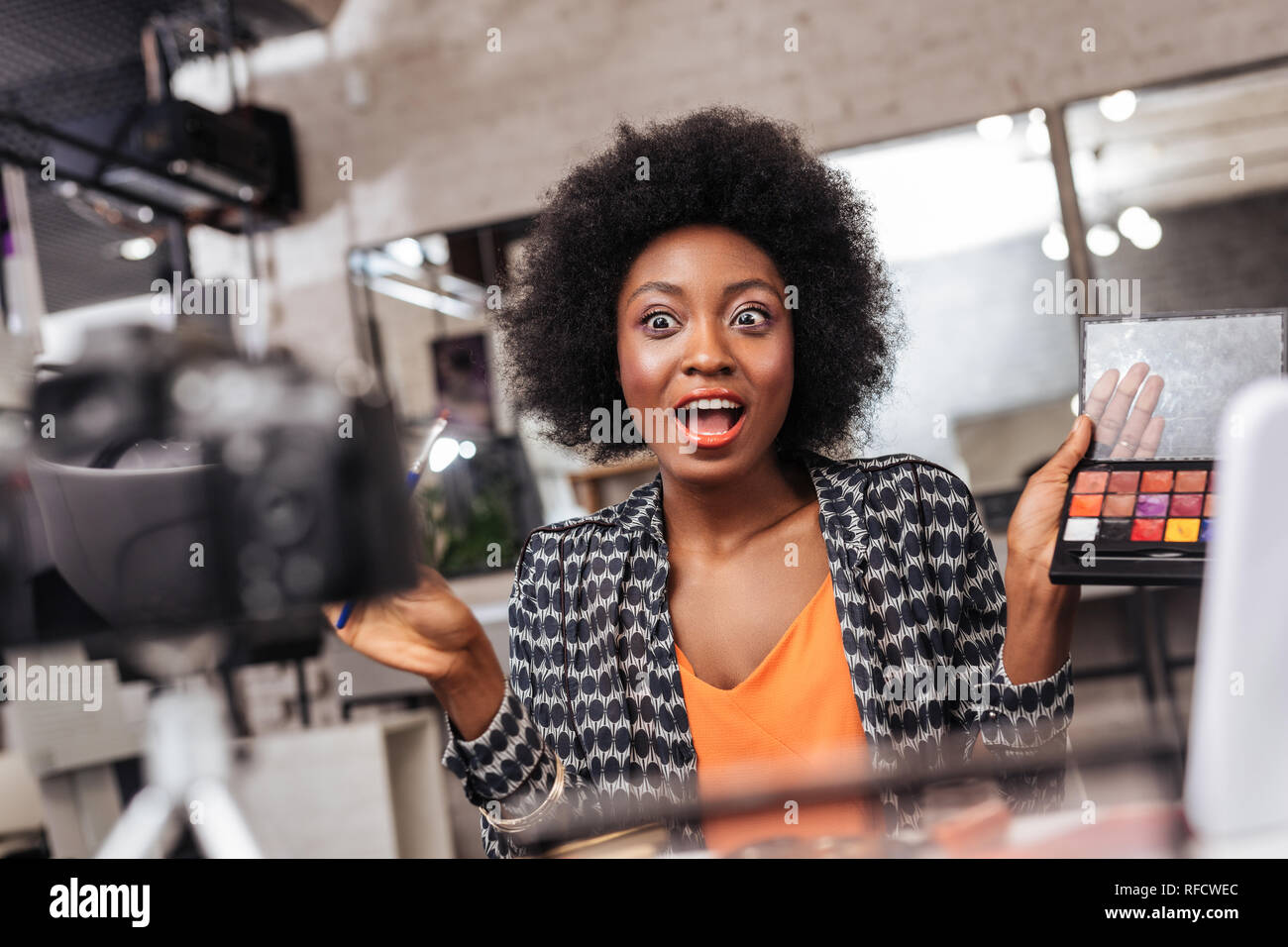 Beautiful Dark Skinned African American Woman With Curly Hair
