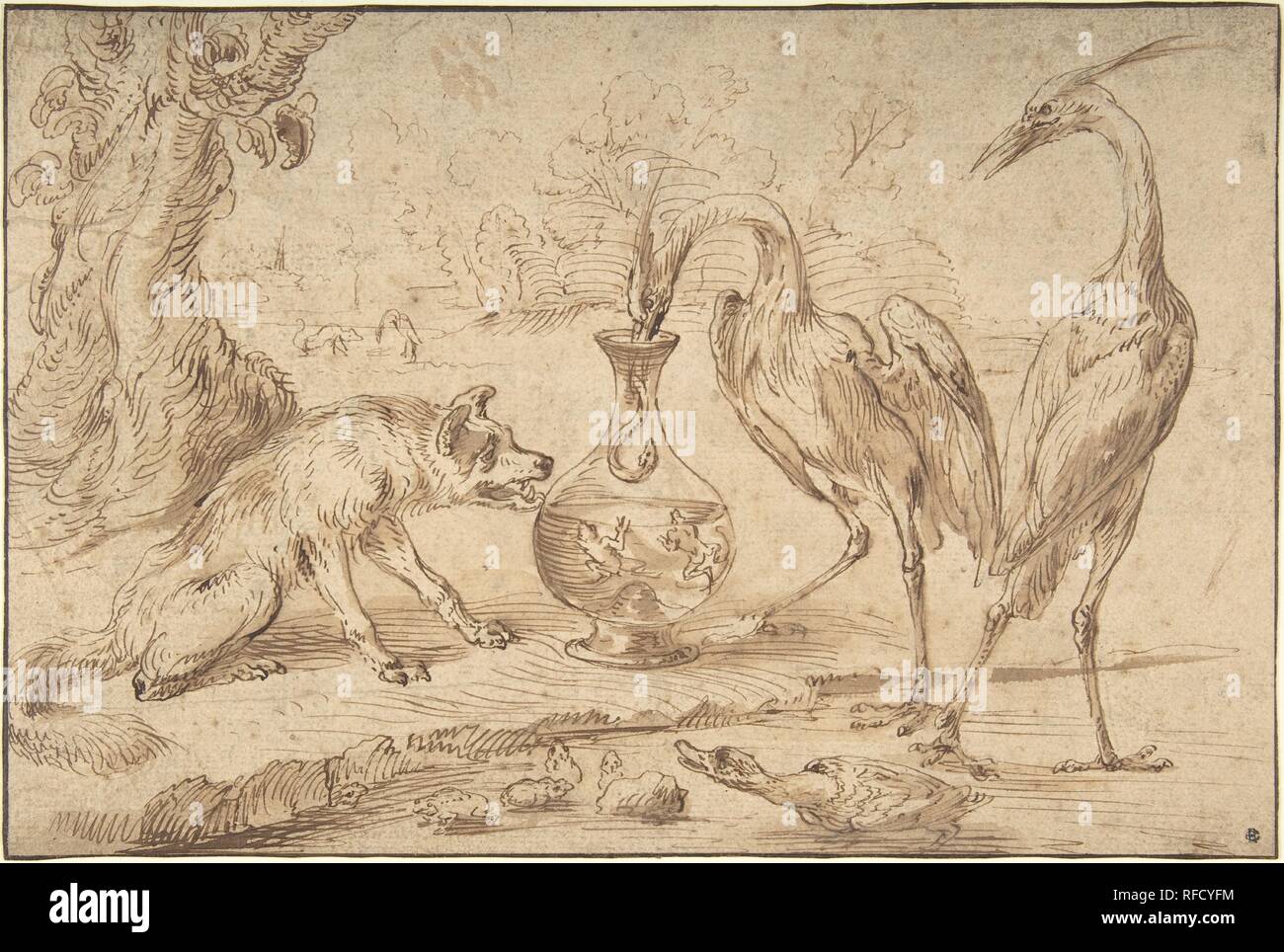 Fox With Two Herons. Artist: Frans Snyders (Flemish, Antwerp 1579-1657 ...