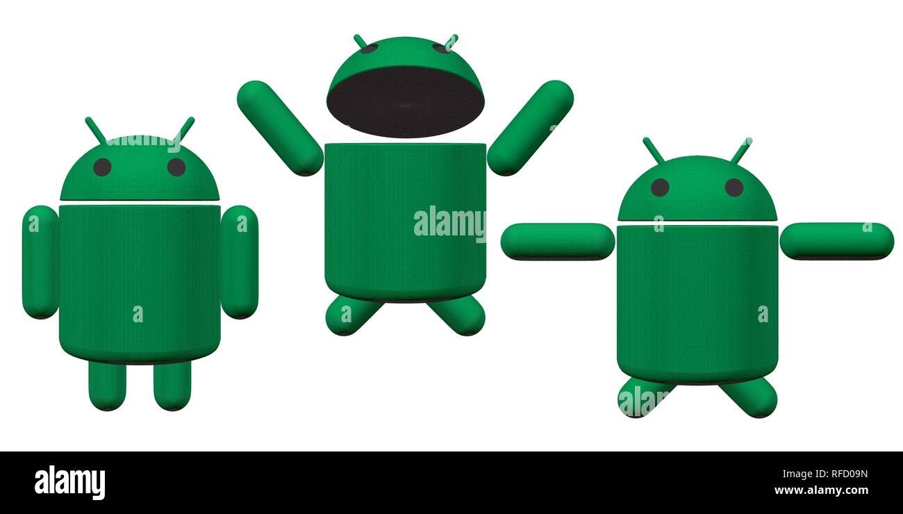 Set with androids. Vector illustration. The symbol of the android ...