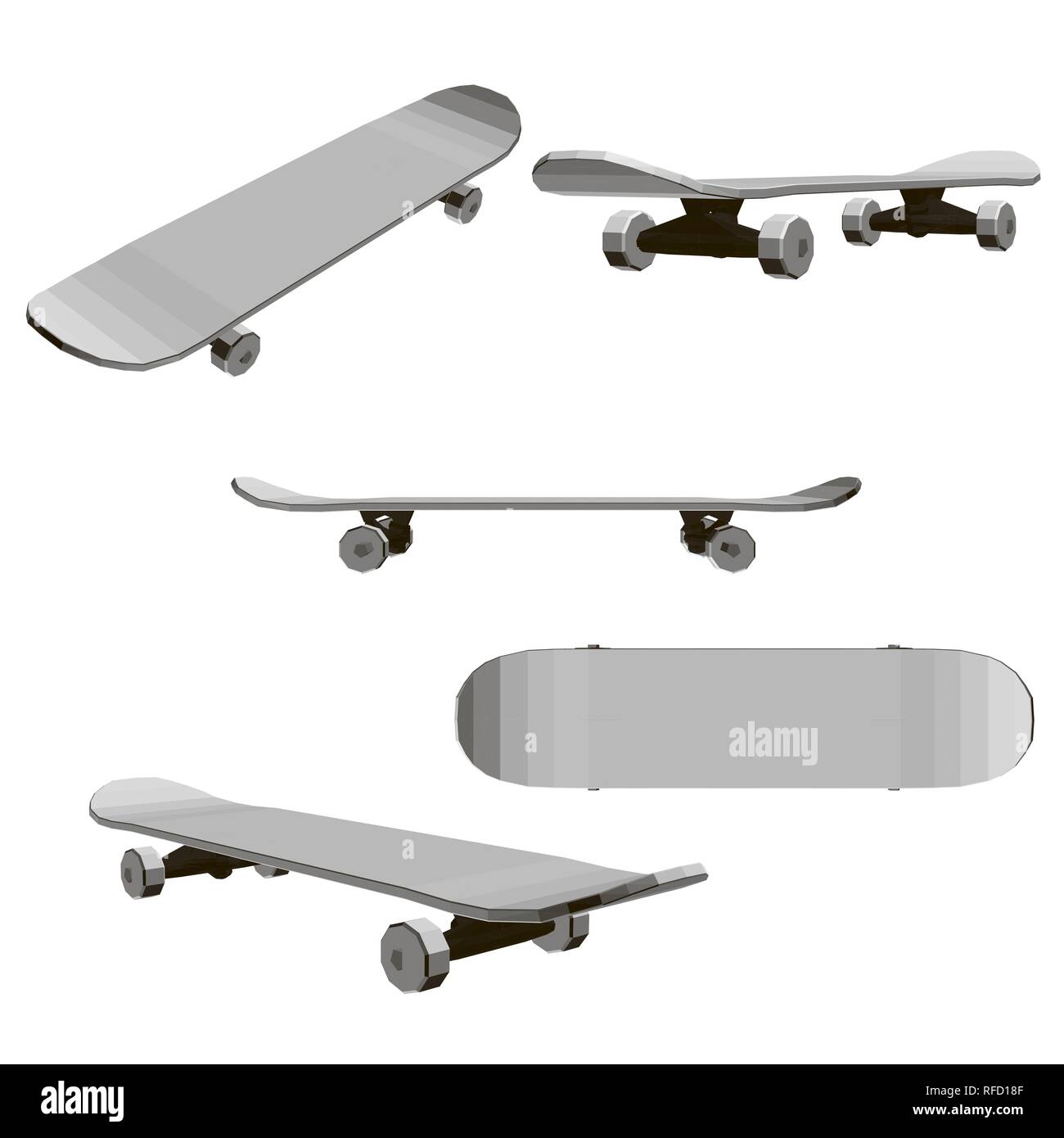 Set with skateboards. Polygonal skateboards in different positions. Vector  illustration Stock Vector Image & Art - Alamy