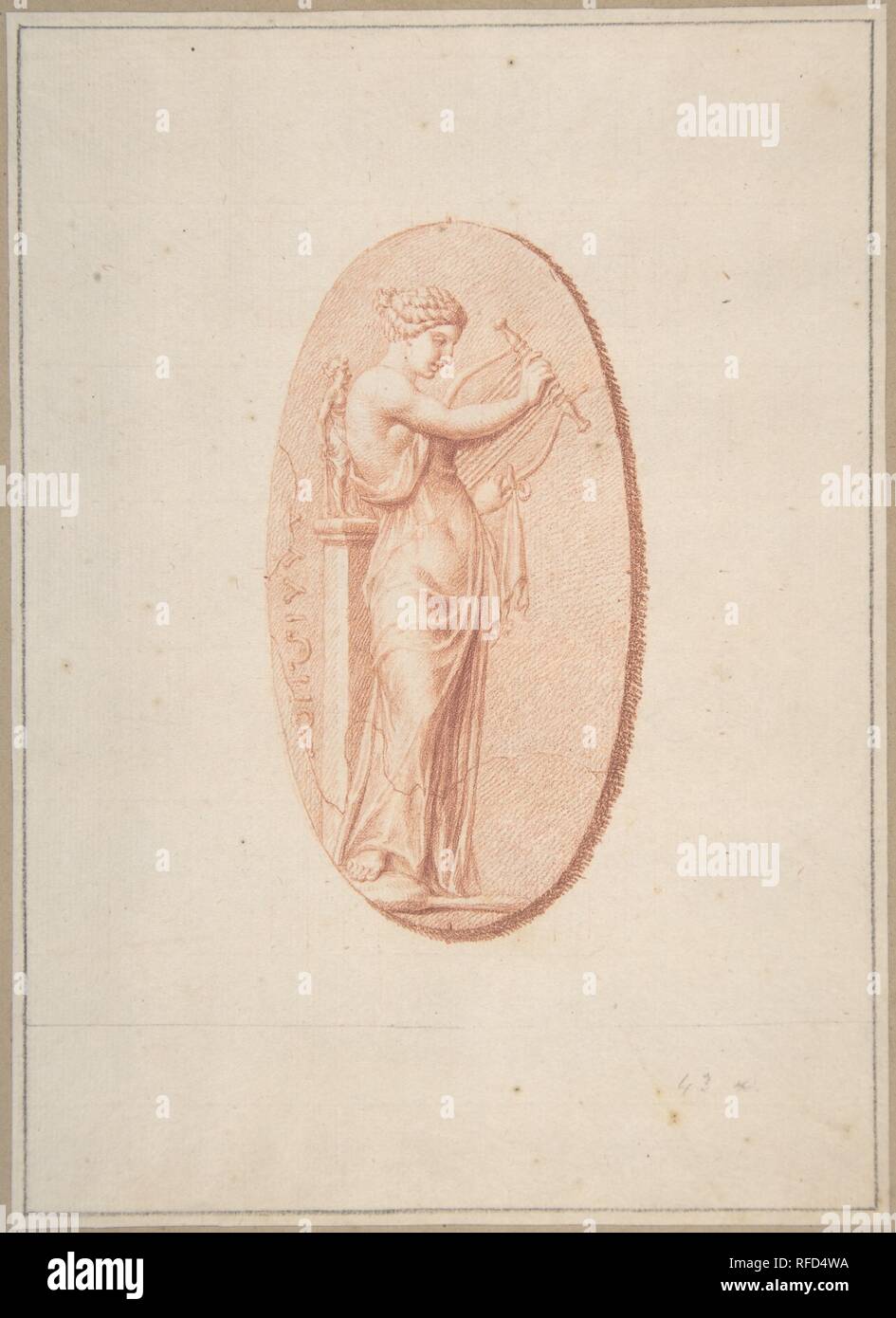 A Muse. Artist: Bernard Picart (French, Paris 1673-1733 Amsterdam). Dimensions: 8 1/8 x 5 7/8 in.  (20.7 x 14.9 cm). Date: n.d.. Museum: Metropolitan Museum of Art, New York, USA. Stock Photo