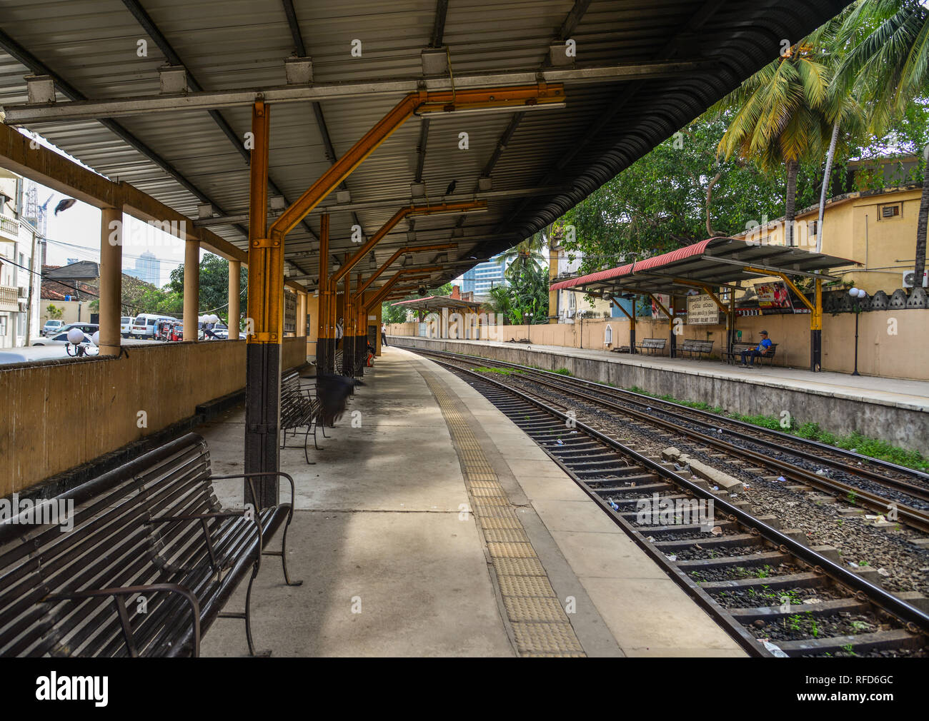 Colombo, Sri Lanka - Dec 12, 2018. Railway station in Colombo, Sri ...
