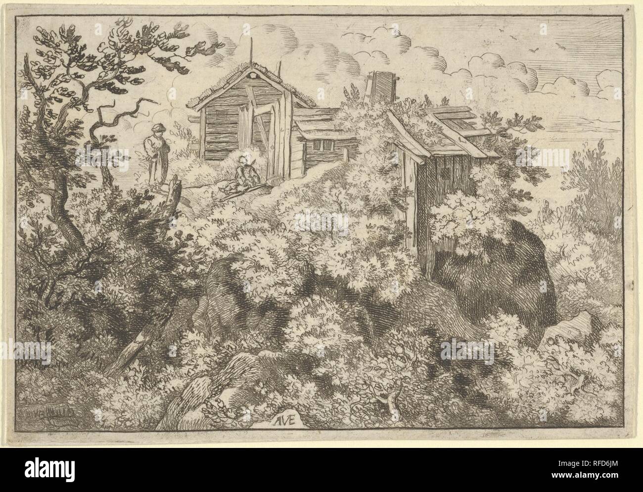 The Three Cottages On The Hill Artist Allart Van Everdingen