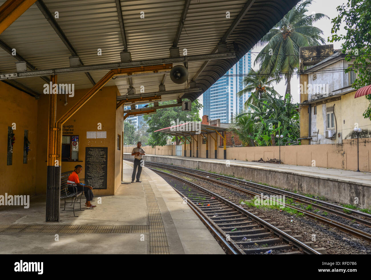 Colombo, Sri Lanka - Dec 12, 2018. Railway station in Colombo, Sri ...