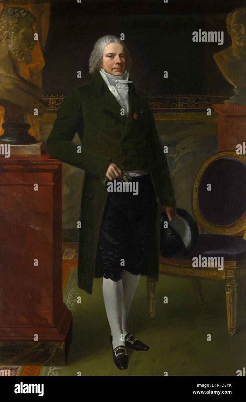 Charles Maurice de Talleyrand Périgord (1754-1838), Prince de Talleyrand. Artist: Pierre Paul Prud'hon (French, Cluny 1758-1823 Paris). Dimensions: 85 x 55 7/8 in. (215.9 x 141.9 cm). Date: 1817.  The sitter, a brilliant political figure who served under every French ruler from Louis XVI to Louis-Philippe, commissioned this portrait from Prud'hon in 1817. The artist had already painted two full-length portraits of Talleyrand for Napoleon for the Château de Compiègne: one in 1806 (Château de Valençay) and another in 1807 (Musée Carnavalet, Paris). The pose here was based on the 1807 picture whi Stock Photo