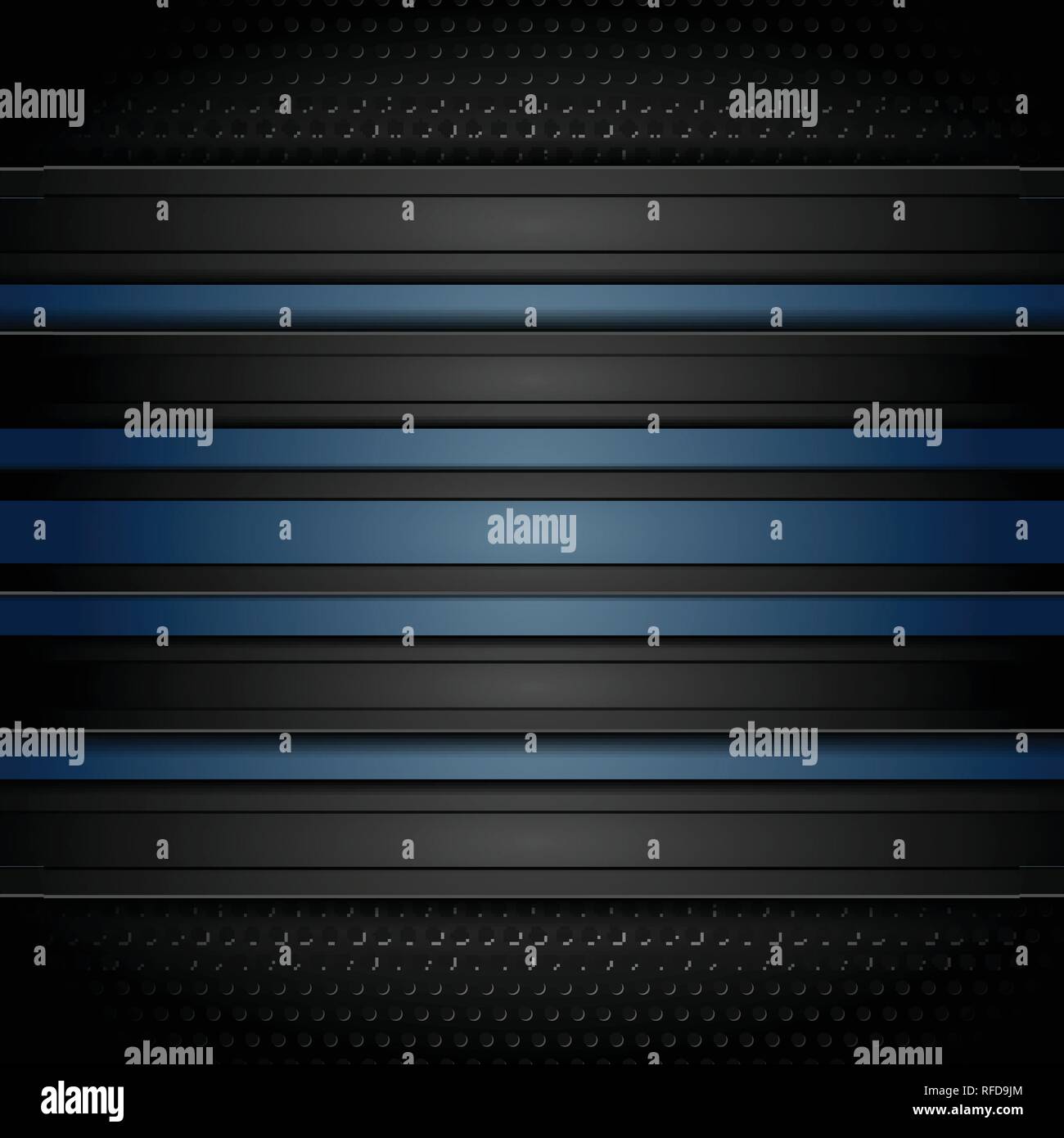 Dark blue stripes on perforated background. Vector corporate design Stock Vector