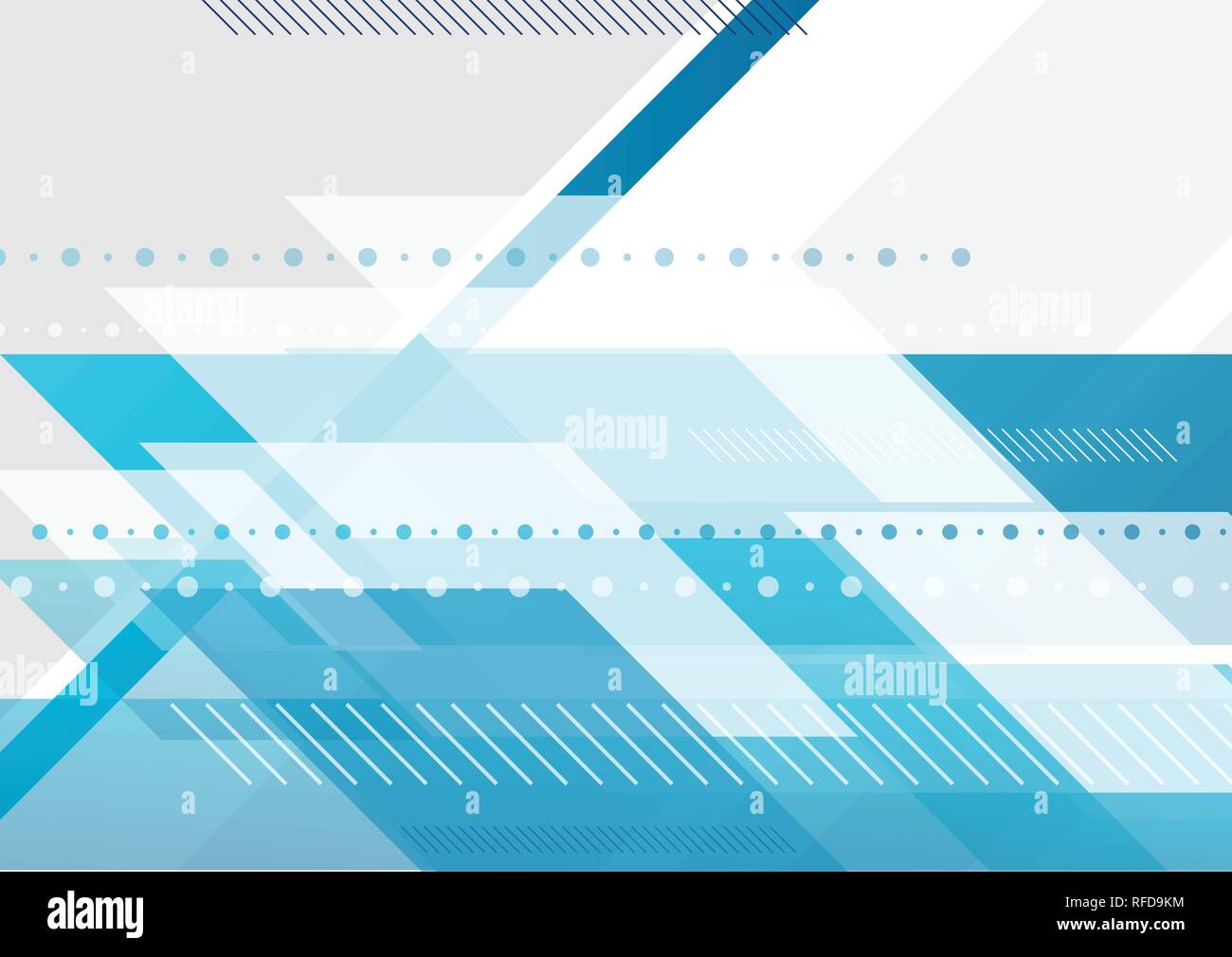 Bright blue and grey tech minimal abstract background. Geometric vector ...