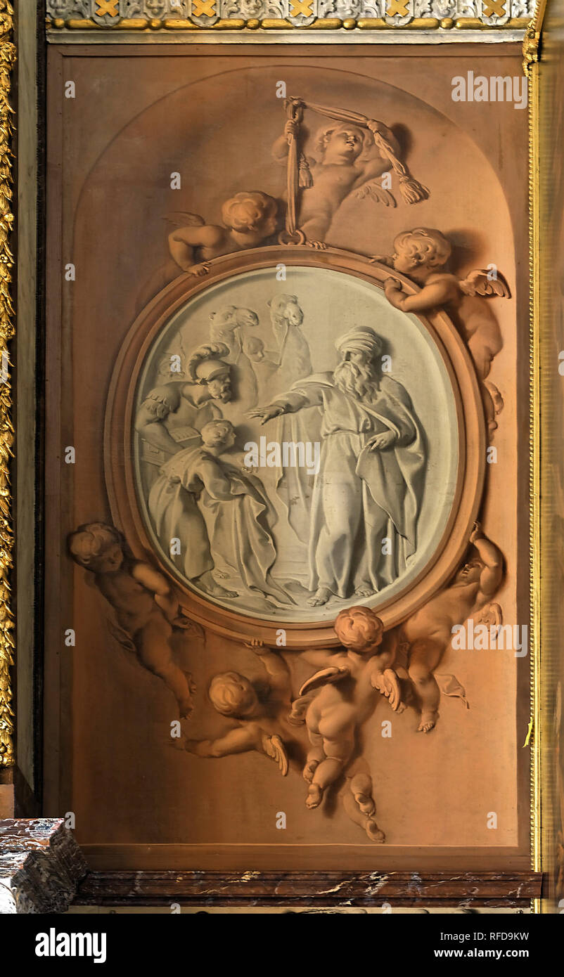 Rejection of worldly goods, Elisha refusing the gifts of Naaman, by ...