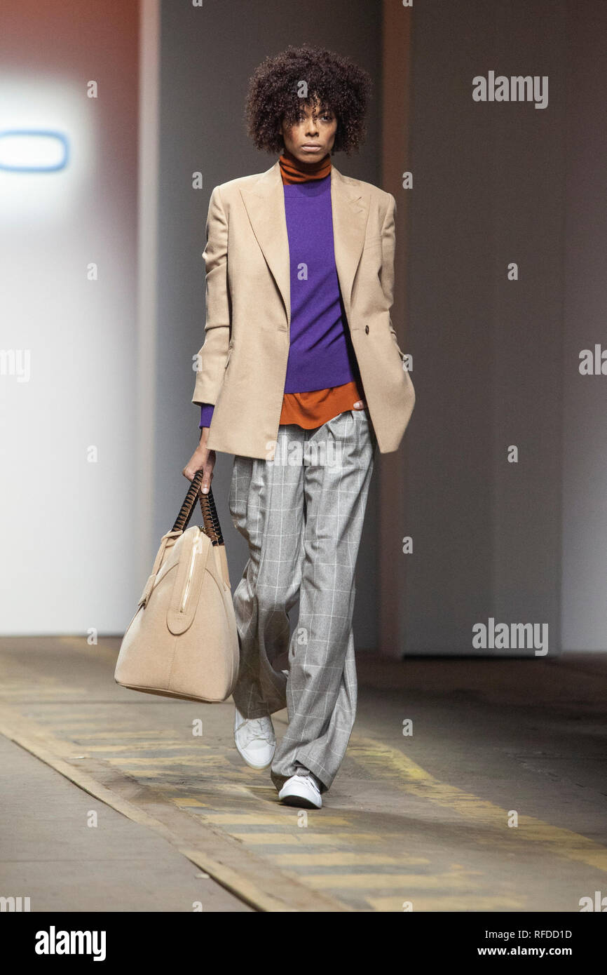 Rome Italy. 24th Jan 2019. Italian Factory Malo presenting his new fall winter collection during the catwalk of Altaroma 2019 at Pratibus District in Rome. Credit Paolo Pizzi Pacific Press Alamy Live ...