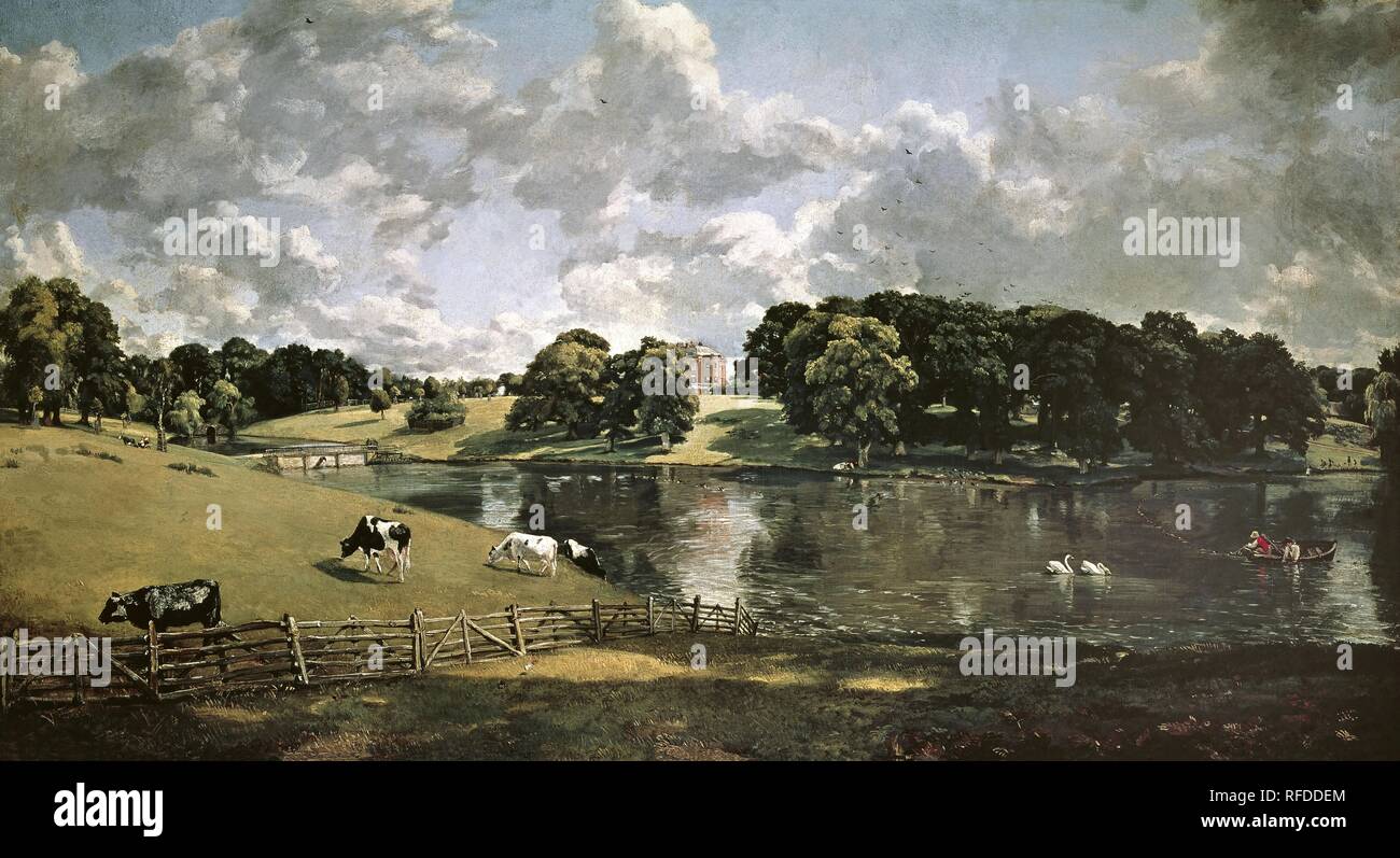 Wivenhoe Park, Essex. Date/Period: 1816. Painting. Oil on canvas. Height: 56.1 cm (22 in); Width: 101.2 cm (39.8 in). Author: John Constable. CONSTABLE, JOHN. Stock Photo