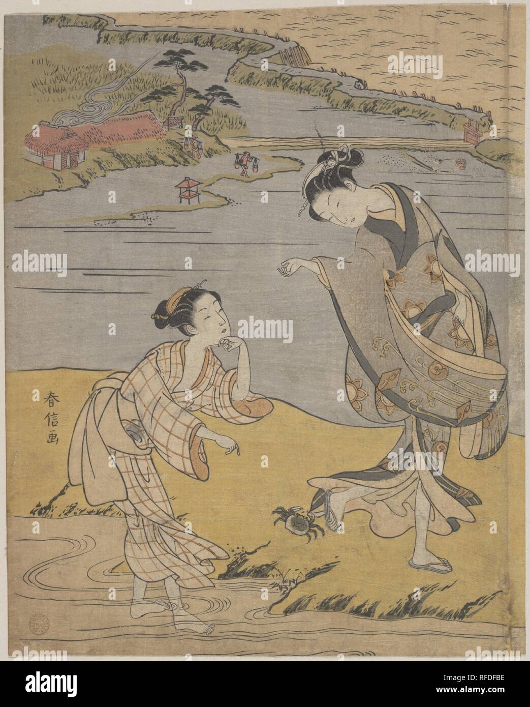 The Clinging Crab. Artist: Suzuki Harunobu (Japanese, 1725-1770