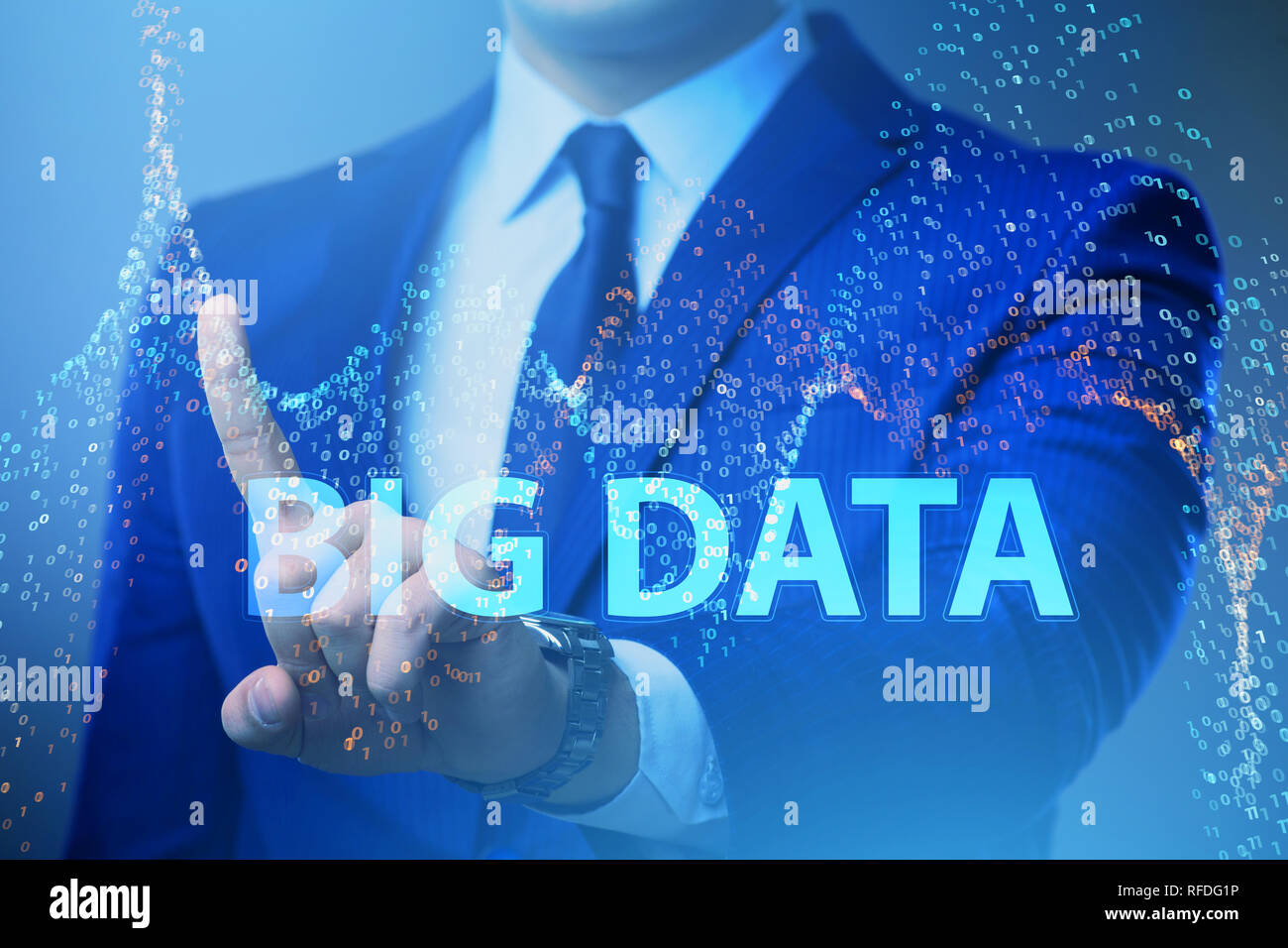 Fintech financial big data concept with analyst Stock Photo