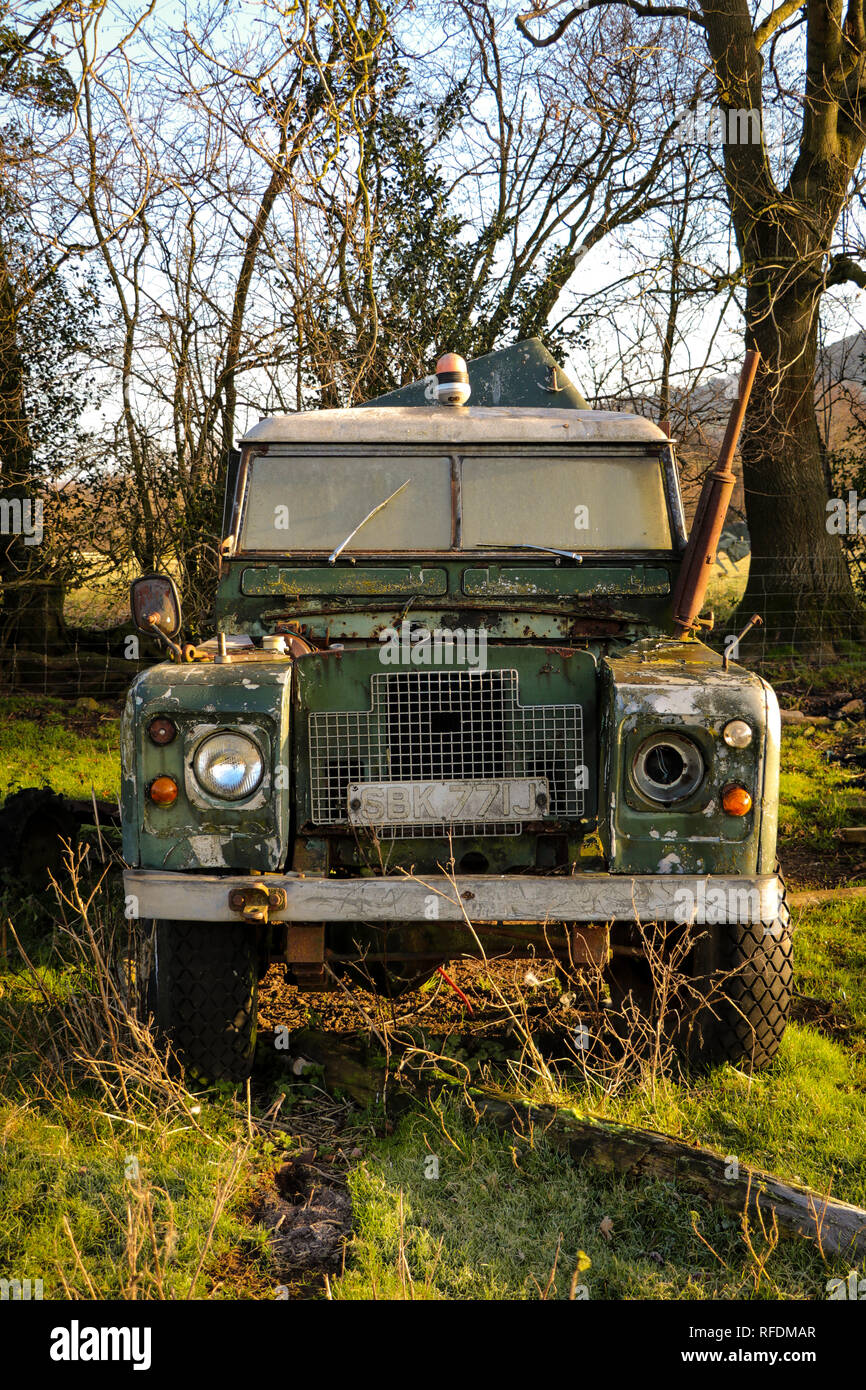 Land Rover, Series 2a 109” Truck Cab Long wheelbase (LWB) farm four wheel drive vehicle Stock Photo