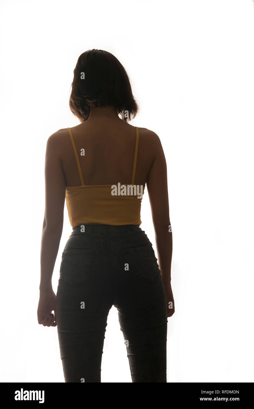 Teen Girl Short Hair Rear Stock Photos Teen Girl Short Hair Rear