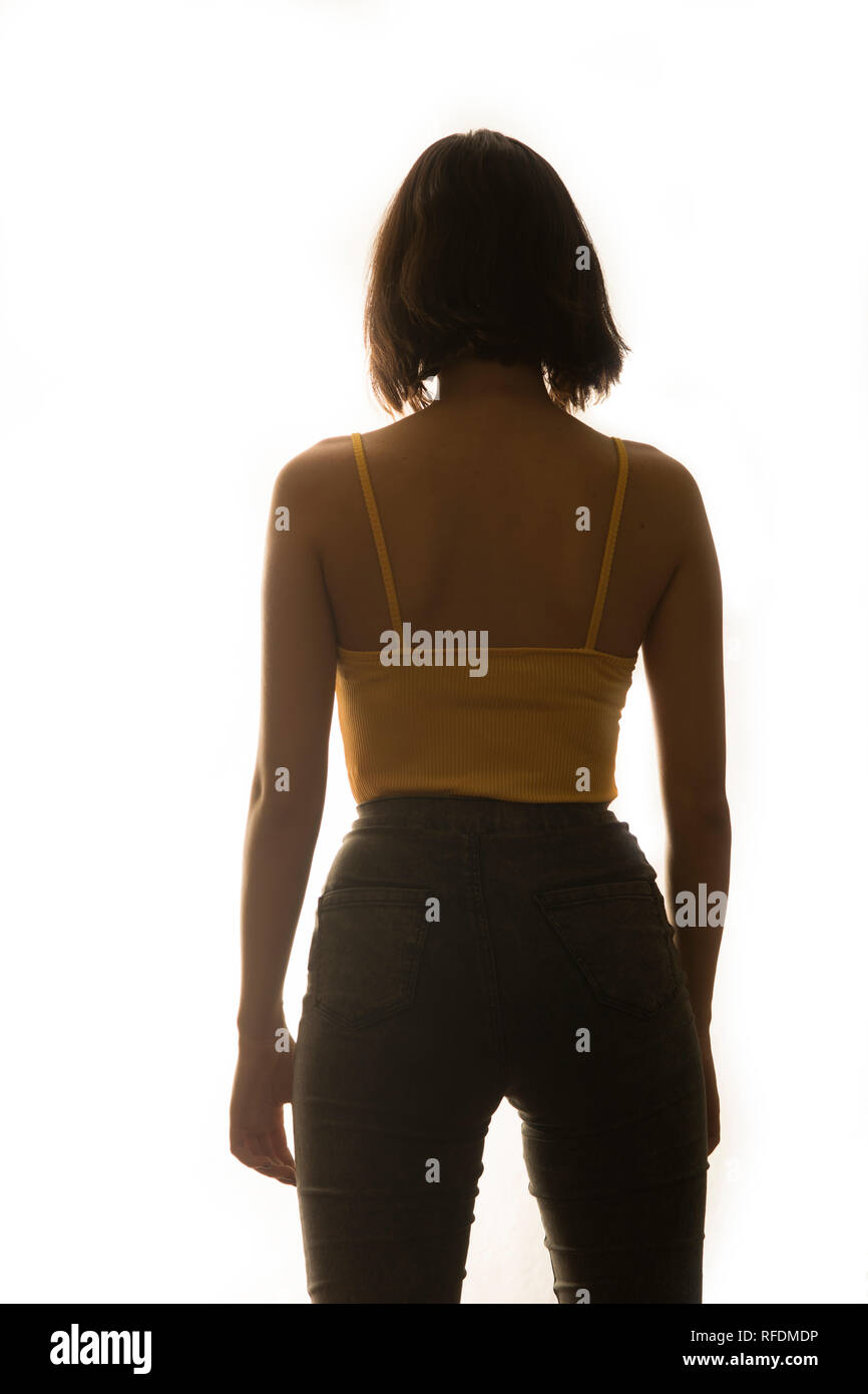 Teen Girl Short Hair Rear Stock Photos Teen Girl Short Hair Rear