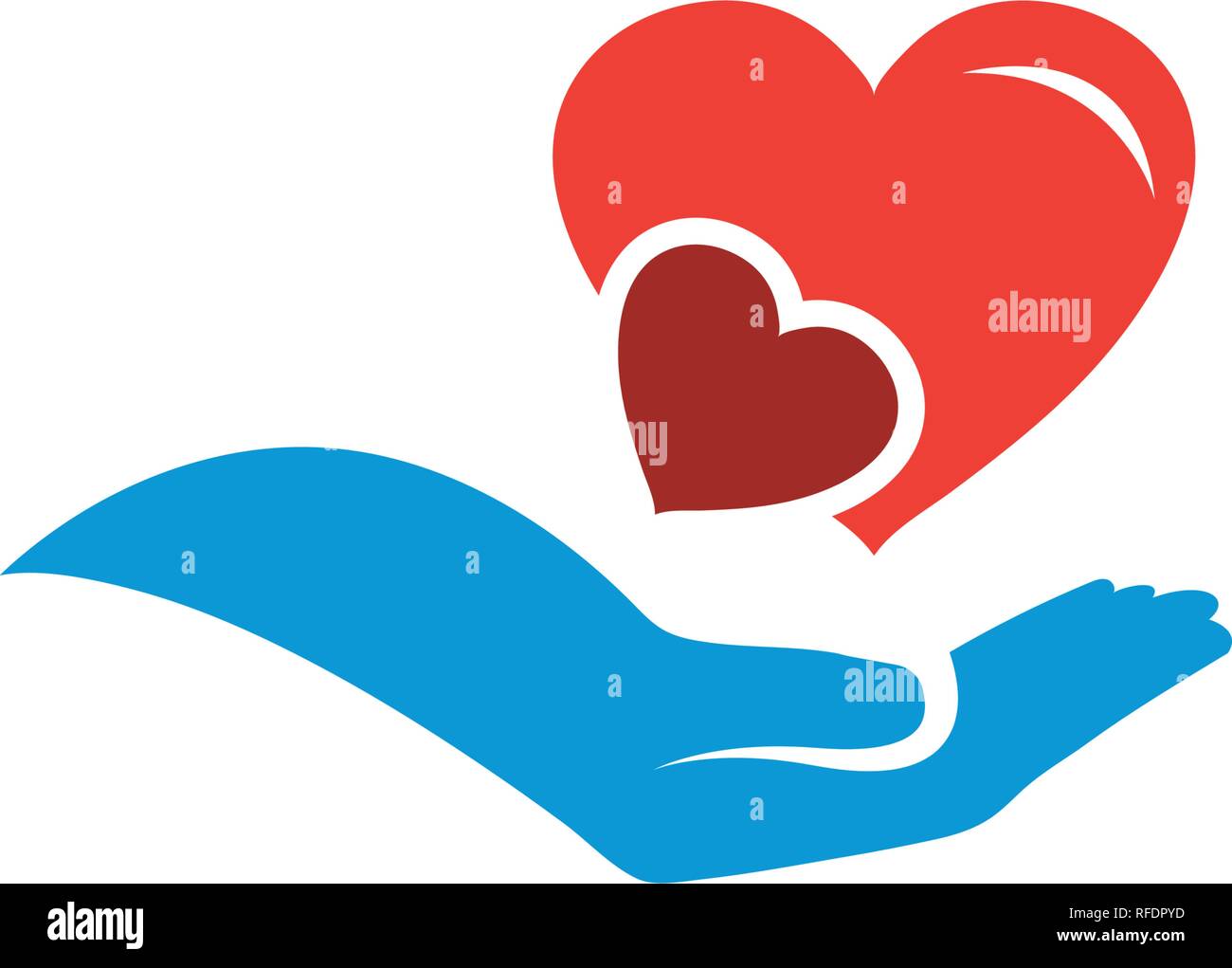 Illustration of charity logo design template vector Stock Vector