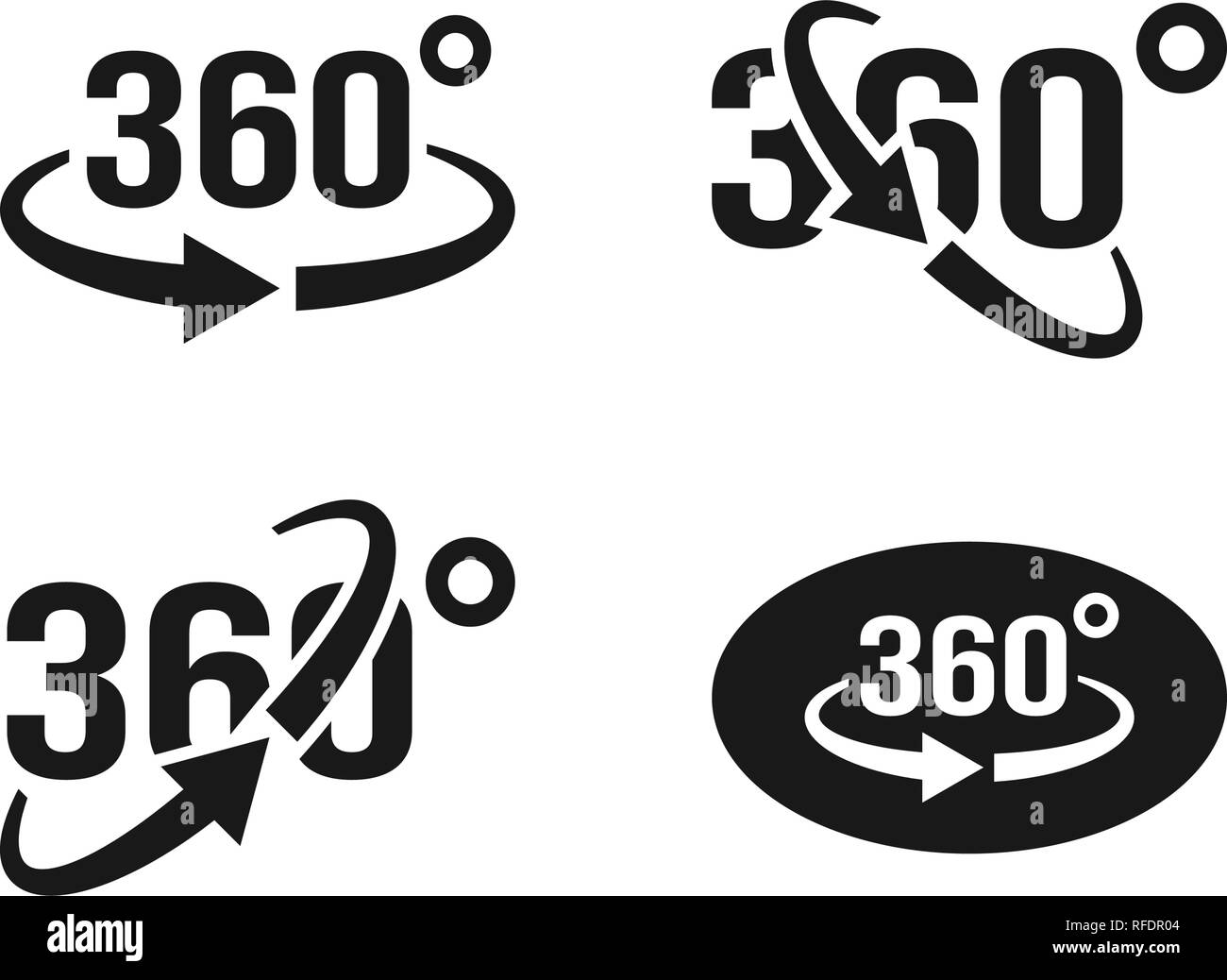 360 view icon graphic design template vector isolated Stock Vector