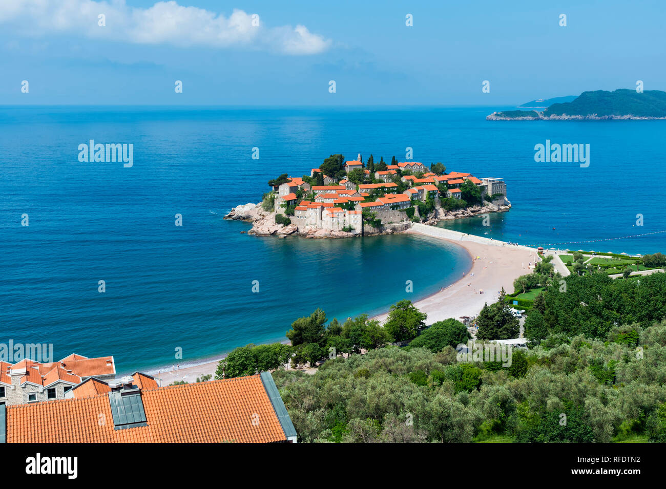 Sveti Stefan Island, Adriatic Sea, Montenegro Stock Photo