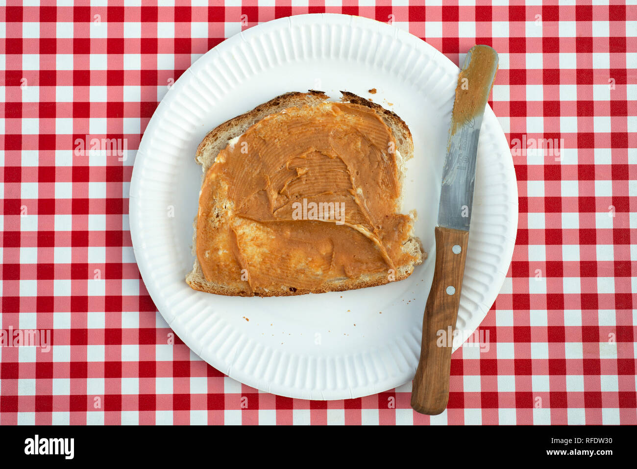 Peanut butter on sourdough toasted bread Stock Photo Alamy