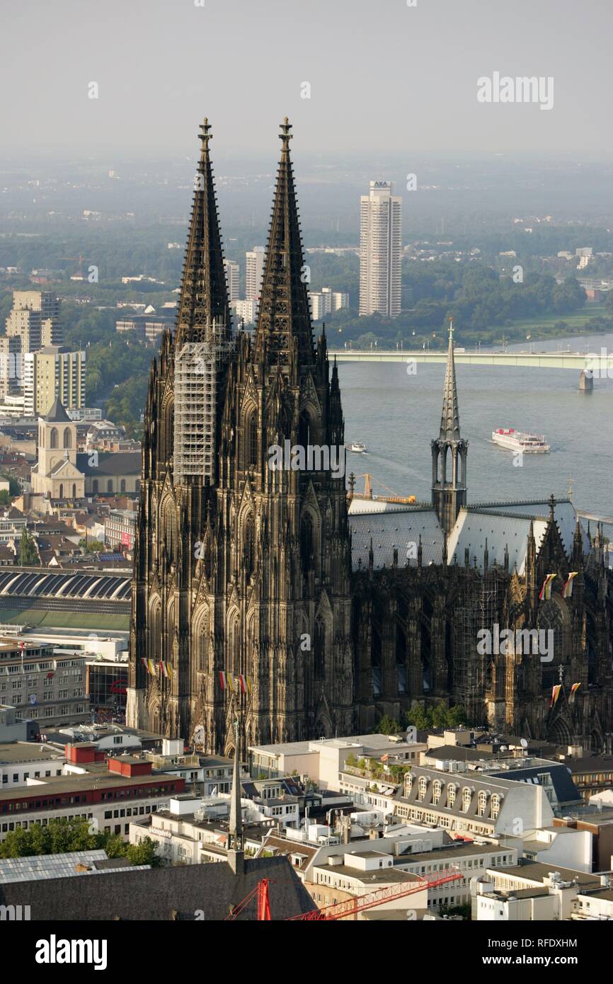 DEU, Germany, Cologne : Areal View of the city center. Cathedral. | Stock Photo