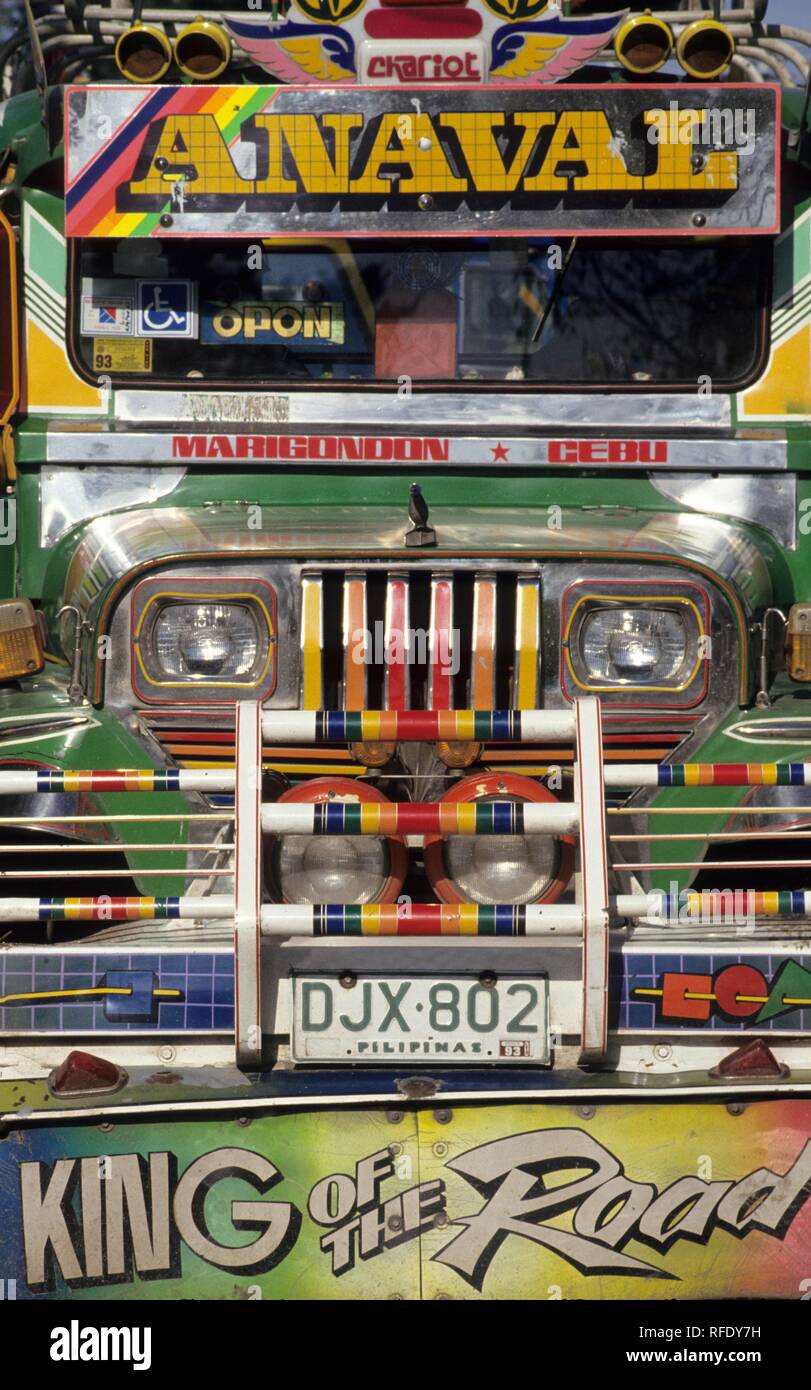 Lapu Lapu City, a decorated jeepney, Cebu Island, Philippines Stock Photo