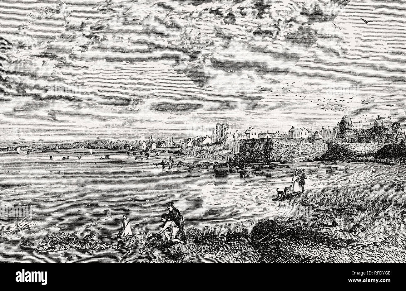 Portobello Beach, Edinburgh, Scotland, 1838 Stock Photo