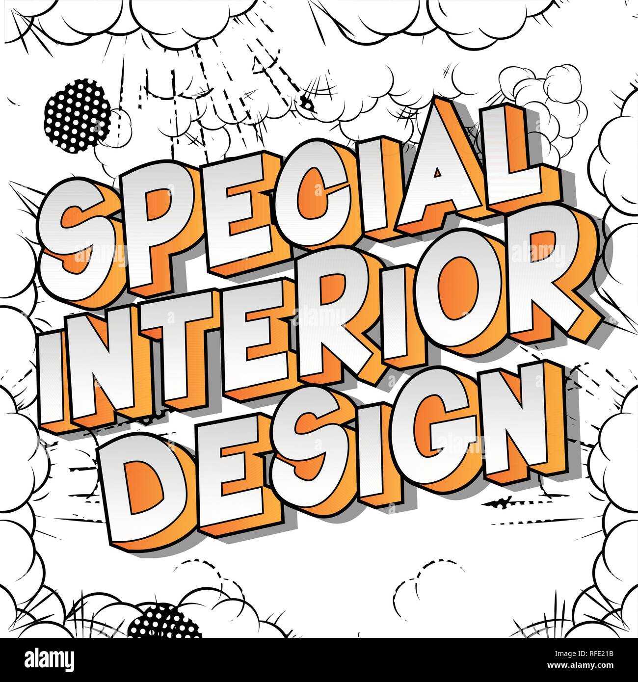 Special Interior Design - Vector illustrated comic book style phrase on ...
