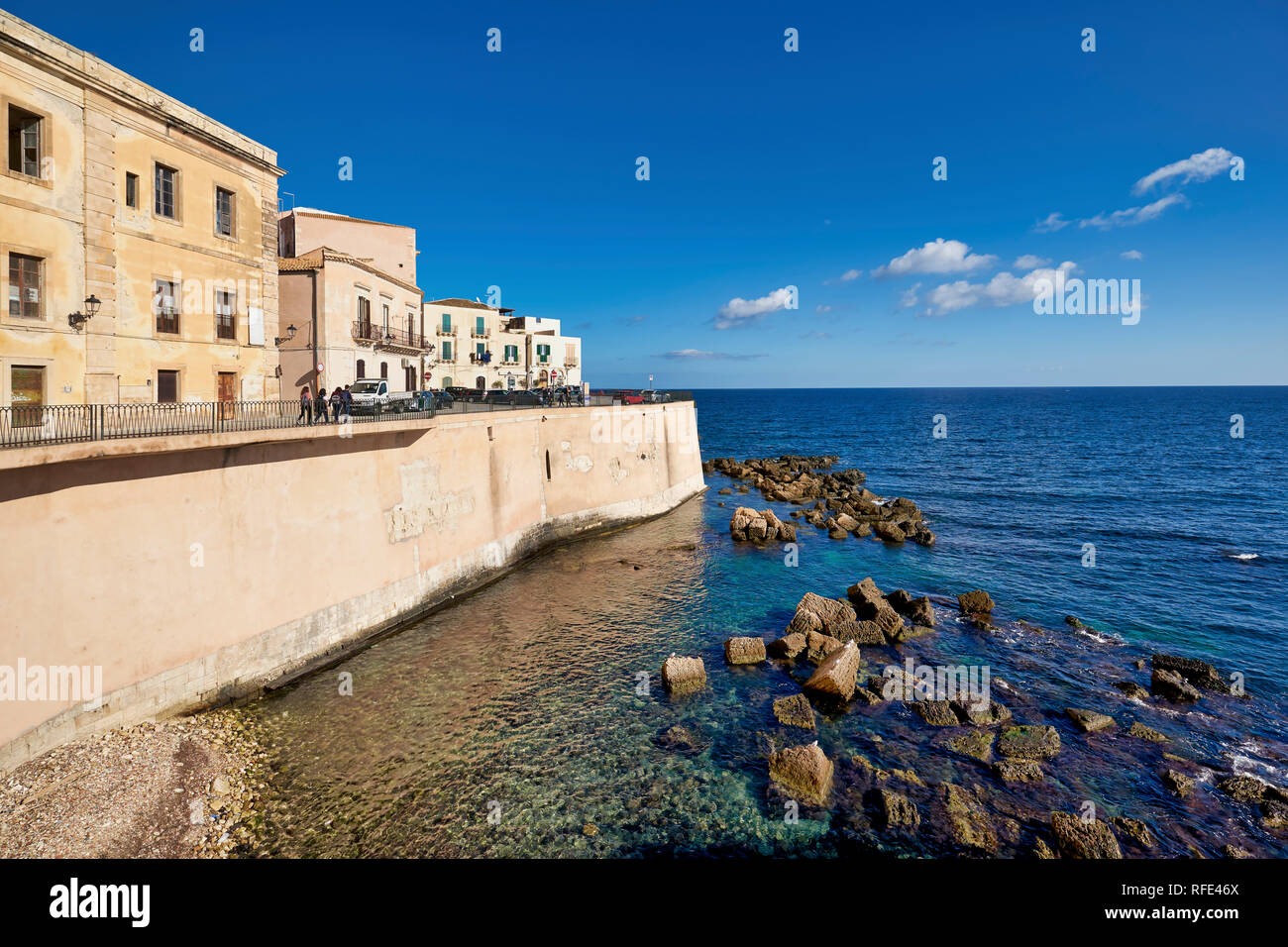 The seashore at Syracuse Ortigia. Sicily, Italy Stock Photo