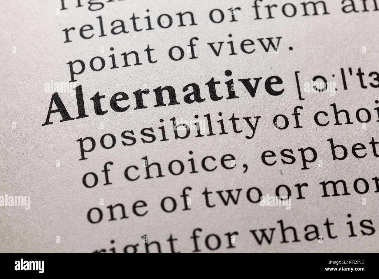 Fake Dictionary, Dictionary definition of the word alternative