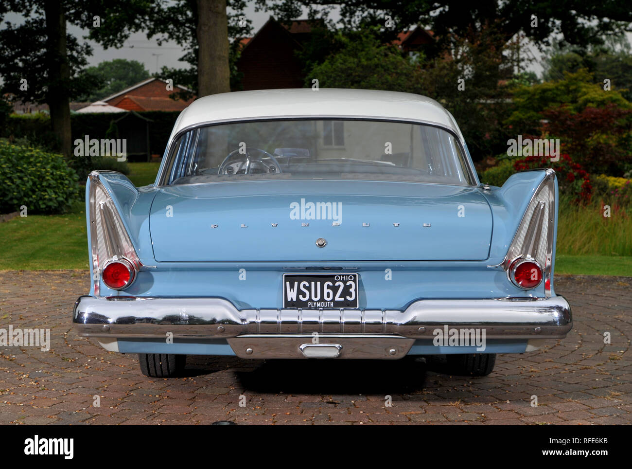 1958 Plymouth Savoy classic American saloon car from the fins and chrome era Stock Photo Alamy