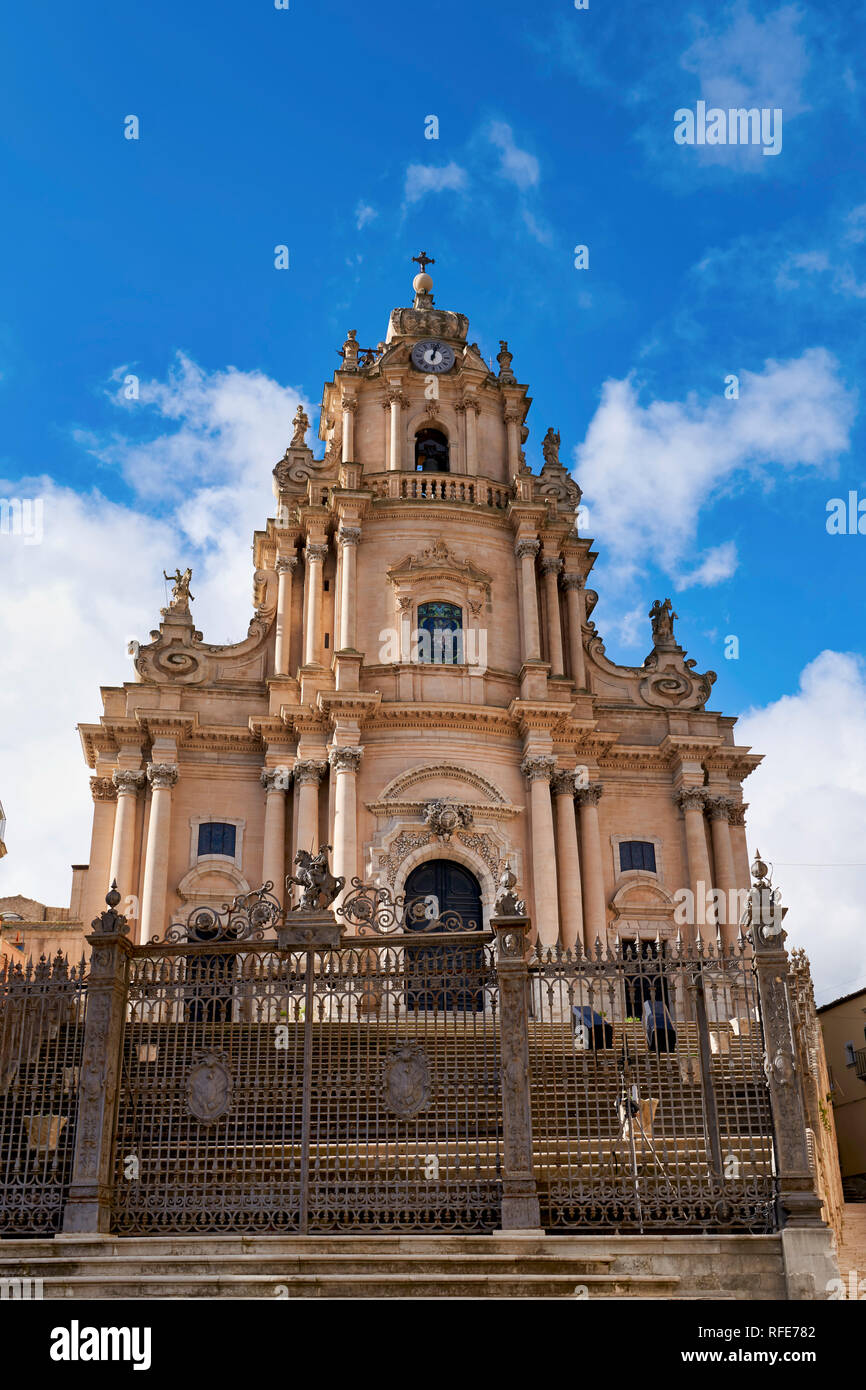 Duomo of San Giorgio (Dome of St. George) Cathedral in Ragusa Ibla Sicily Italy Stock Photo