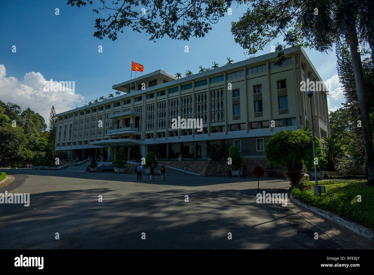 Front exterior of Independence, Reunification Hall. In Saigon, Ho Chi Minh City, Vietnam. Stock Photo