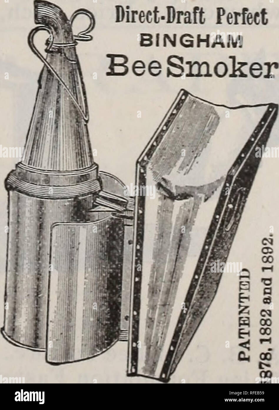 . Retail list of seeds. Nursery stock Colorado Catalogs; Flowers Seeds Catalogs; Vegetables Seeds Catalogs; Agricultural implements Catalogs. The Bingham Smoke Conqueror.. Direct-Draft Perfect BINGHAM Bee Smoker THE CLARK SMOKER. This is a cold blast smoker: it is well made, of good size, cheap and service- able Price, 50c. This smoker has long since been rec- ognized as one of the leading smokers in the market, and has received the hearty endorsement of many of the most prominent bee keep- ers. It is well made, has man)' excellent qualities, and is as near a perfect article as can be had for  Stock Photo