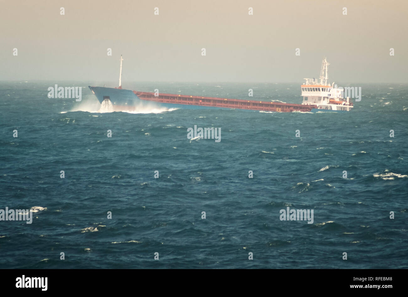 Crude Oil Tanker Sailing Through Rough Sea Stock Photo - Alamy